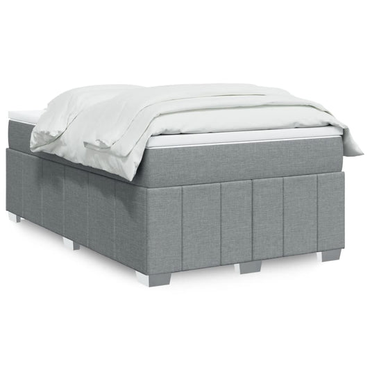vidaXL Κρεβάτι Boxspring με Στρώμα Ανοιχτό Γκρι 120x190 εκ. Υφασμάτινο