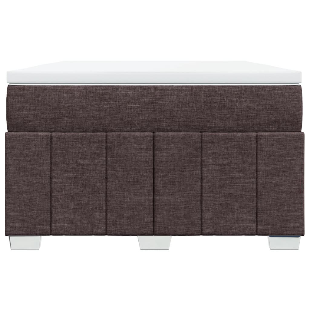 vidaXL Κρεβάτι Boxspring με Στρώμα Σκούρο Καφέ 120x190 εκ Υφασμάτινο