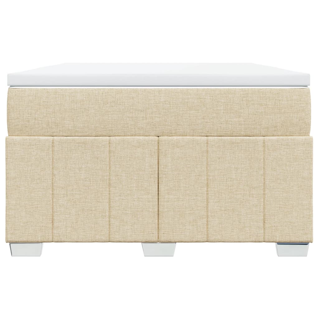 vidaXL Κρεβάτι Boxspring με Στρώμα Κρεμ 120x190 εκ. Υφασμάτινο