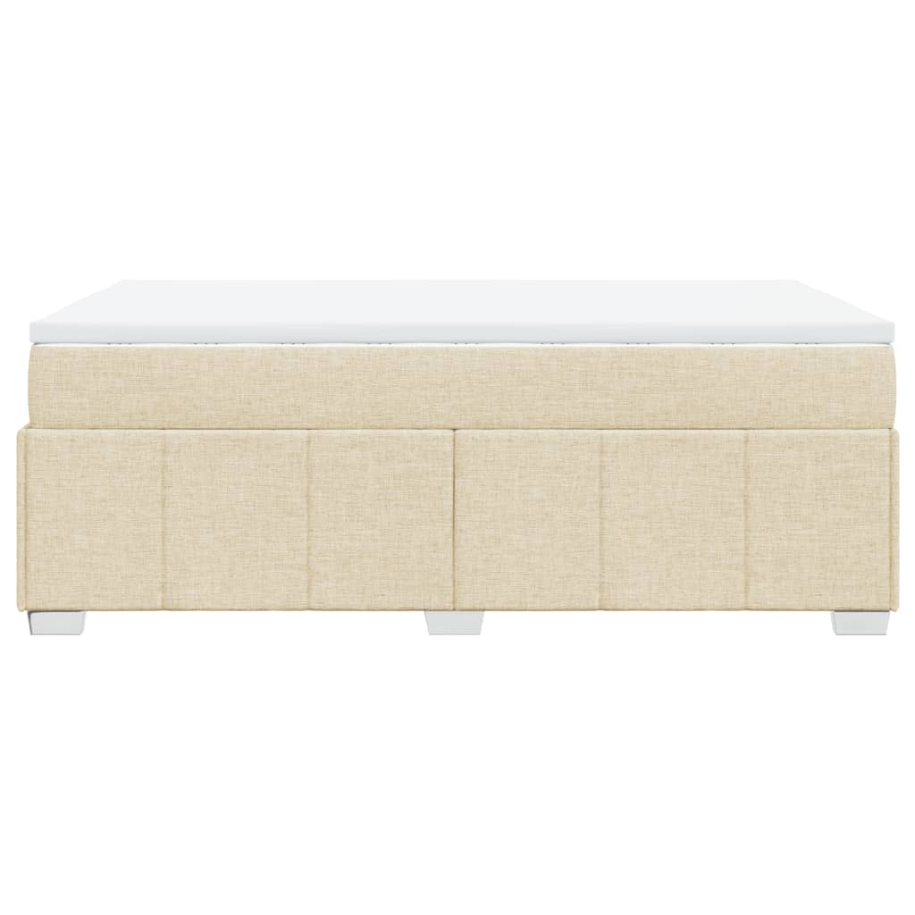 vidaXL Κρεβάτι Boxspring με Στρώμα Κρεμ 120x190 εκ. Υφασμάτινο