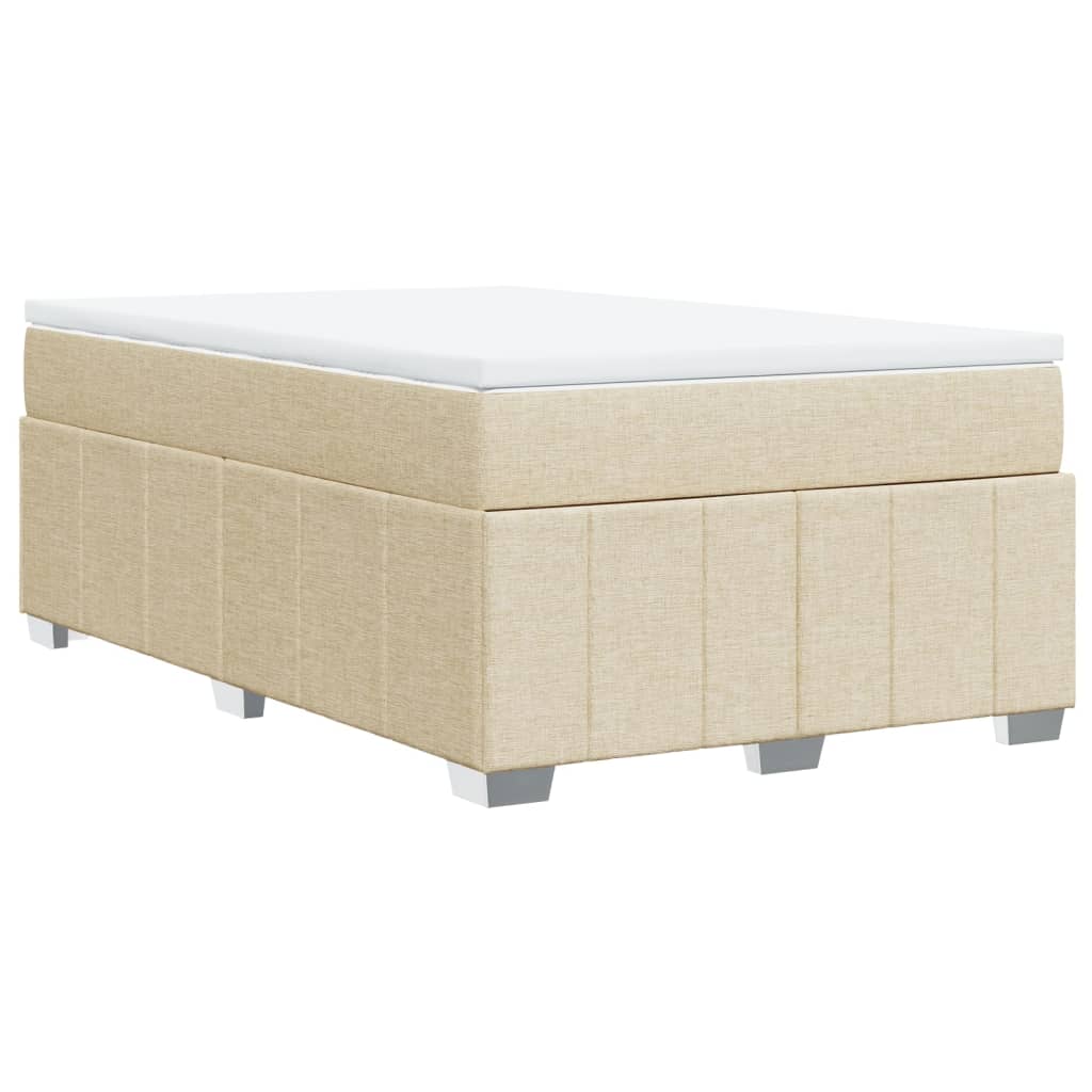 vidaXL Κρεβάτι Boxspring με Στρώμα Κρεμ 120x190 εκ. Υφασμάτινο