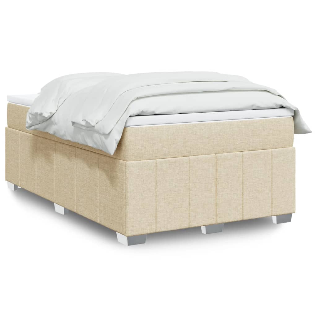 vidaXL Κρεβάτι Boxspring με Στρώμα Κρεμ 120x190 εκ. Υφασμάτινο
