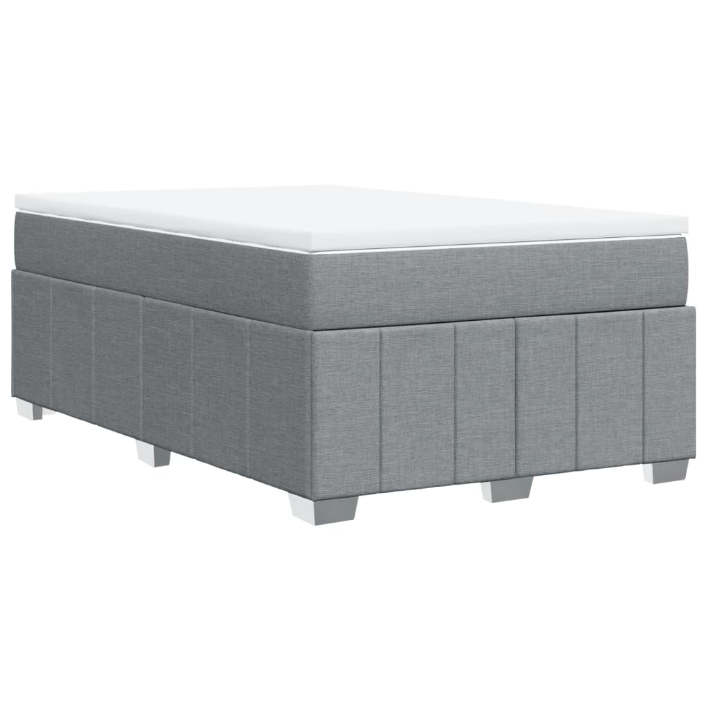 vidaXL Κρεβάτι Boxspring με Στρώμα Ανοιχτό Γκρι 120x200 εκ. Υφασμάτινο