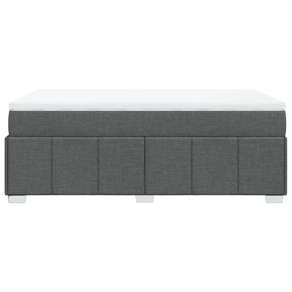 vidaXL Κρεβάτι Boxspring με Στρώμα Σκούρο Γκρι 120x200 εκ. Υφασμάτινο