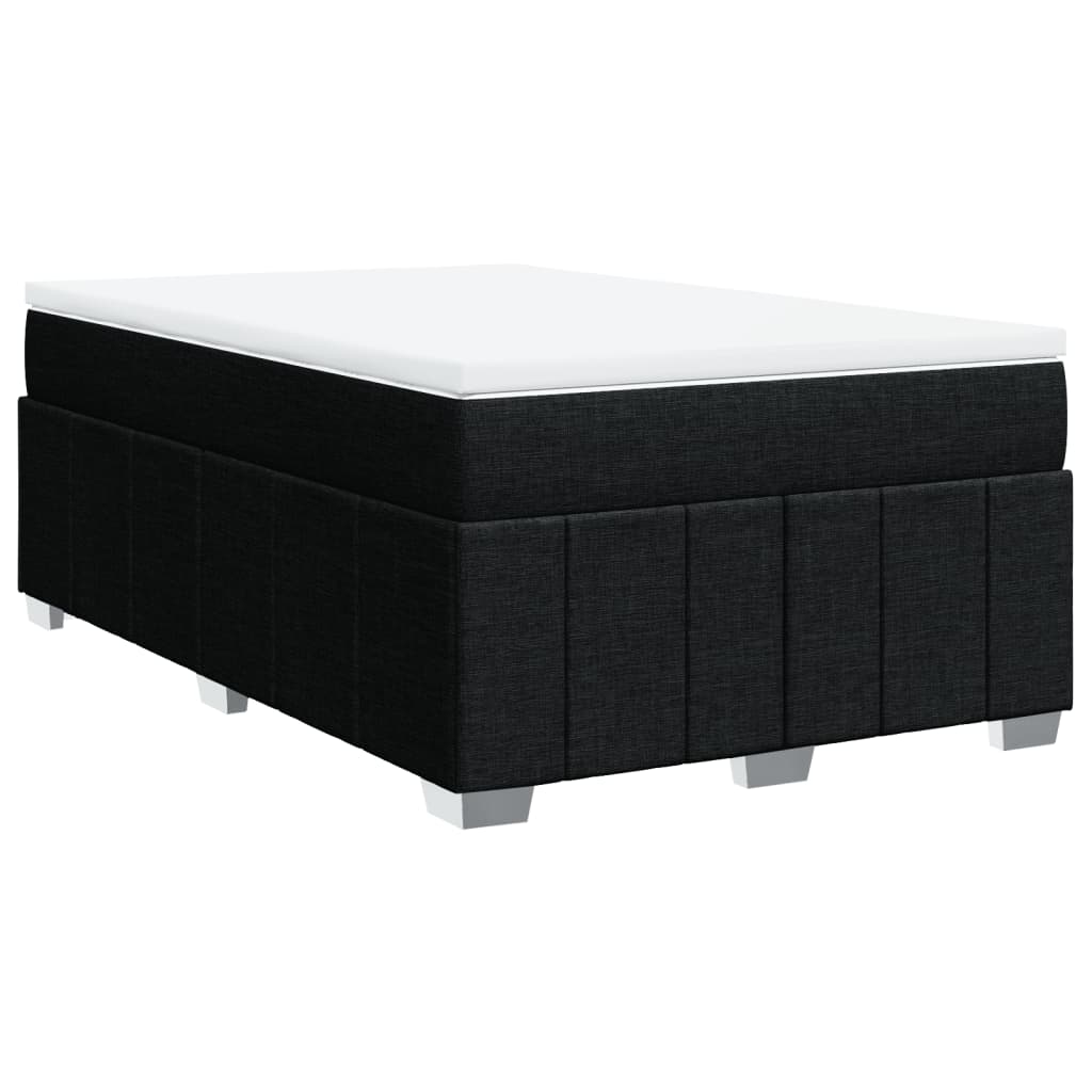 vidaXL Κρεβάτι Boxspring με Στρώμα Μαύρο 120x200 εκ. Υφασμάτινο