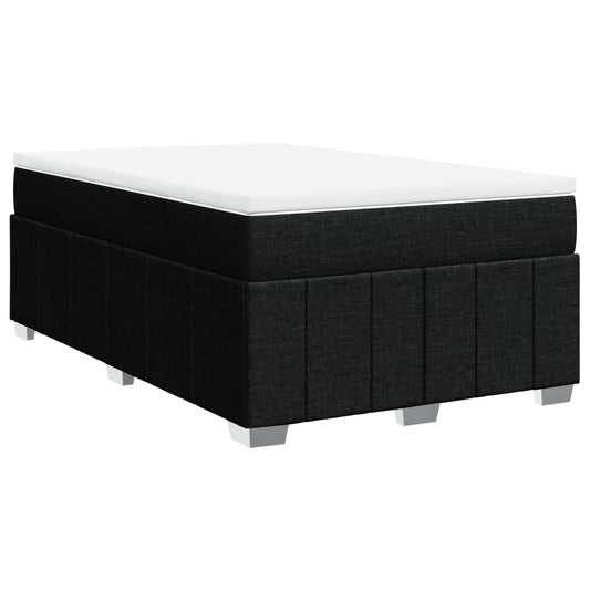 vidaXL Κρεβάτι Boxspring με Στρώμα Μαύρο 120x200 εκ. Υφασμάτινο