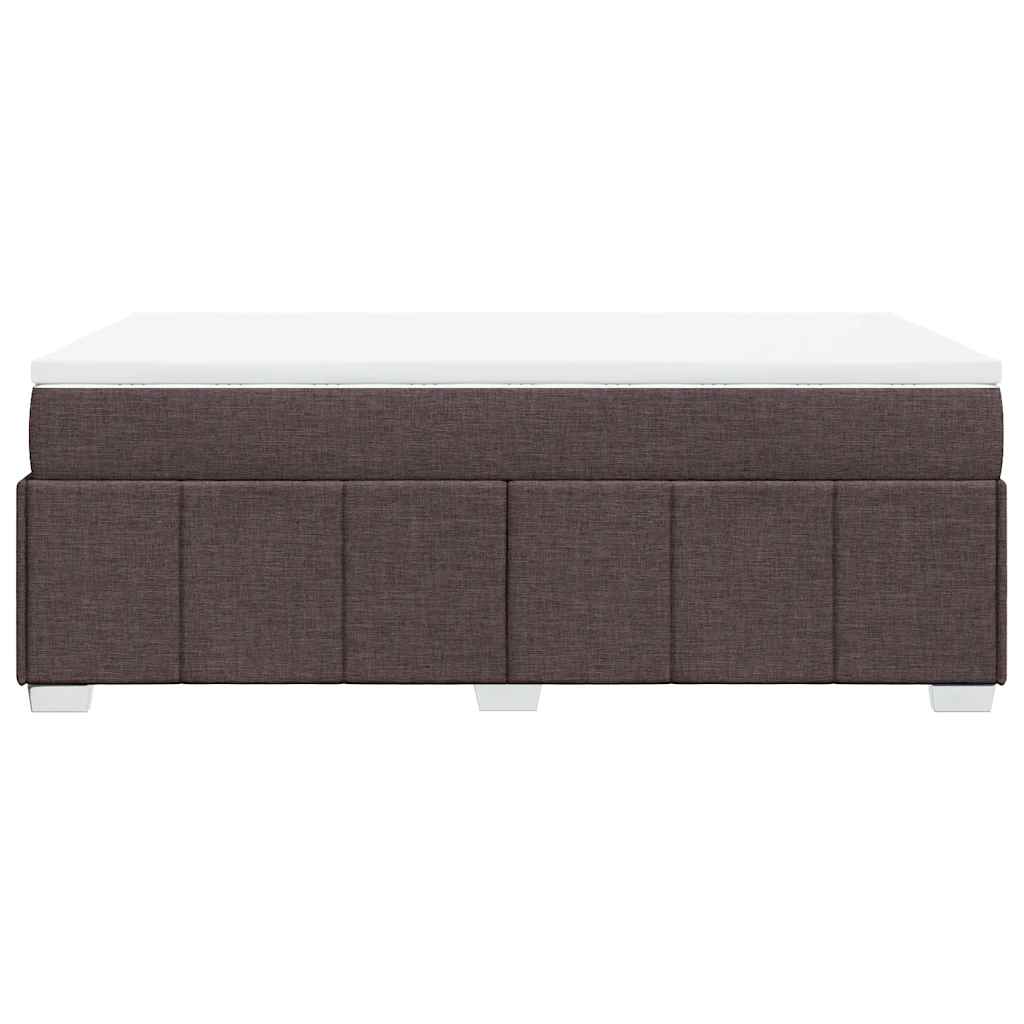 vidaXL Κρεβάτι Boxspring με Στρώμα Σκούρο Καφέ 120x200 εκ. Υφασμάτινο