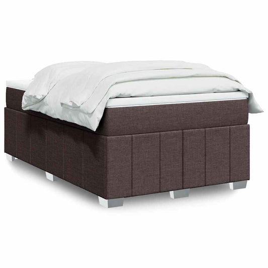vidaXL Κρεβάτι Boxspring με Στρώμα Σκούρο Καφέ 120x200 εκ. Υφασμάτινο