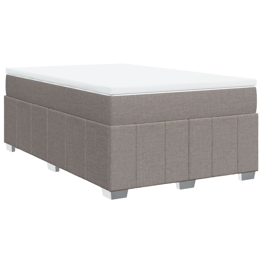 vidaXL Κρεβάτι Boxspring με Στρώμα Taupe 120x200 εκ. Υφασμάτινο