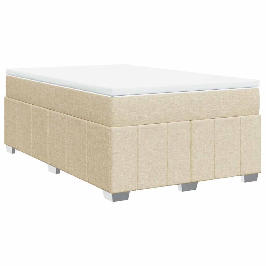 vidaXL Κρεβάτι Boxspring με Στρώμα Κρεμ 120x200 εκ. Υφασμάτινο