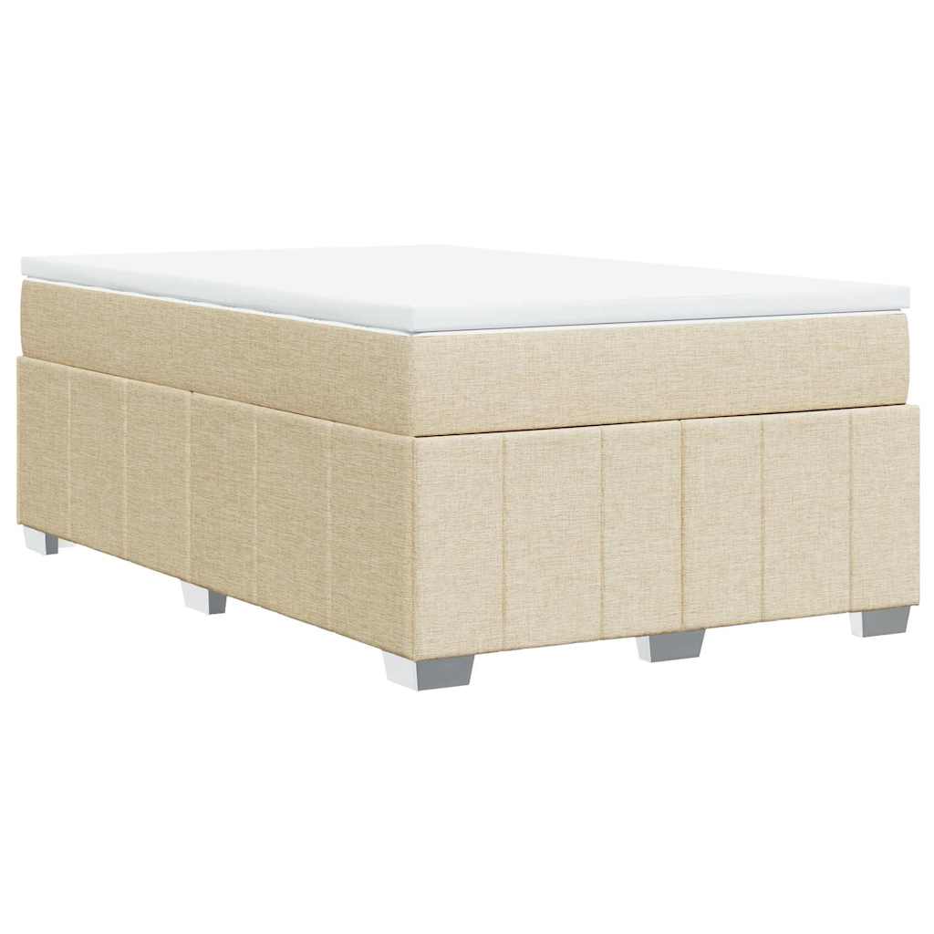 vidaXL Κρεβάτι Boxspring με Στρώμα Κρεμ 120x200 εκ. Υφασμάτινο