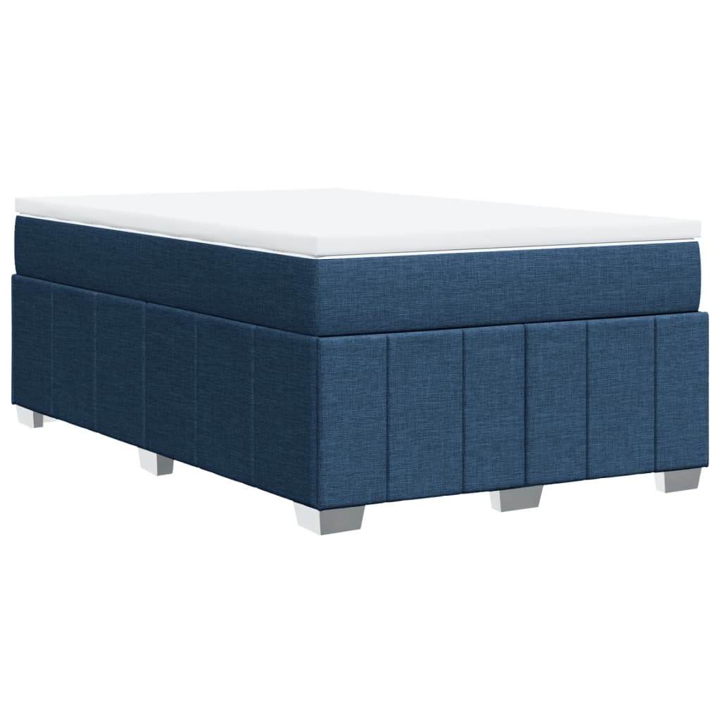 vidaXL Κρεβάτι Boxspring με Στρώμα Μπλε 120x200 εκ. Υφασμάτινο