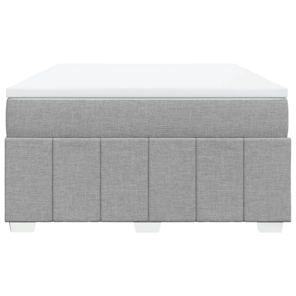 vidaXL Κρεβάτι Boxspring με Στρώμα Ανοιχτό Γκρι 140x190 εκ. Υφασμάτινο