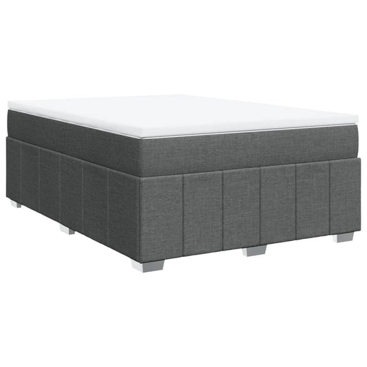 vidaXL Κρεβάτι Boxspring με Στρώμα Σκούρο Γκρι 140x190 εκ. Υφασμάτινο
