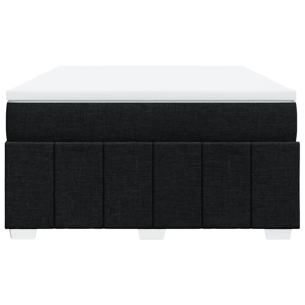 vidaXL Κρεβάτι Boxspring με Στρώμα Μαύρο 140x190 εκ. Υφασμάτινο