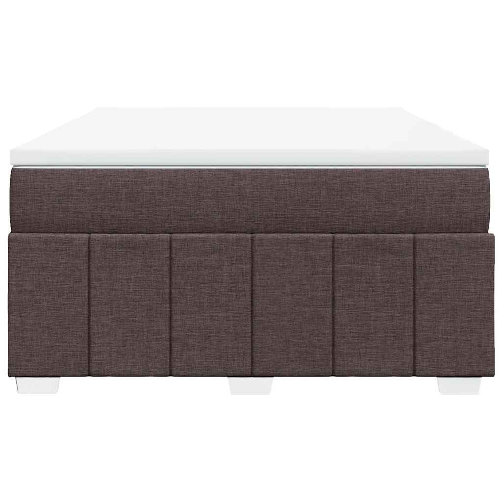 vidaXL Κρεβάτι Boxspring με Στρώμα Σκούρο Καφέ 140x190 εκ. Υφασμάτινο