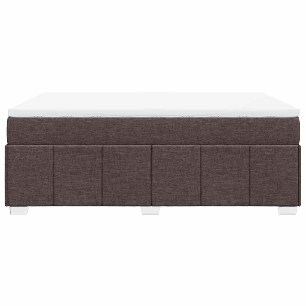 vidaXL Κρεβάτι Boxspring με Στρώμα Σκούρο Καφέ 140x190 εκ. Υφασμάτινο