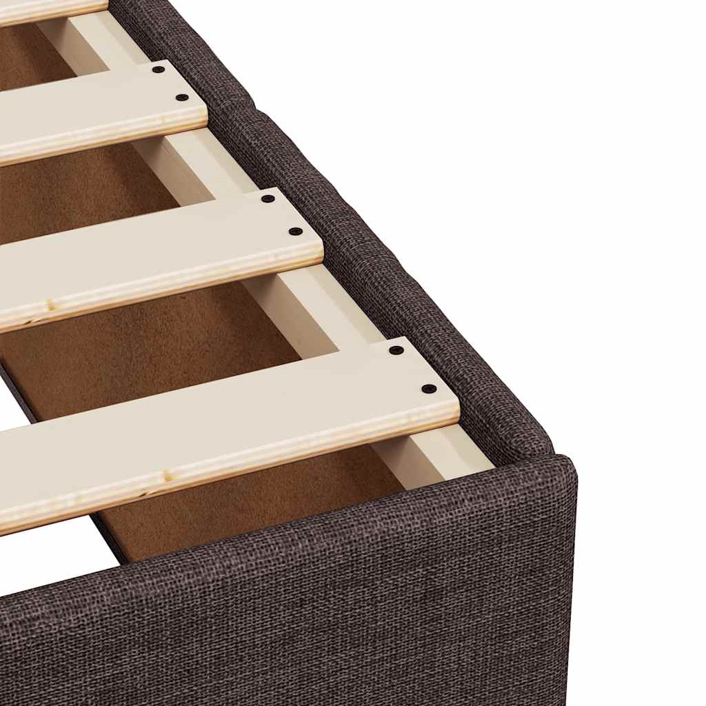 vidaXL Κρεβάτι Boxspring με Στρώμα Σκούρο Καφέ 140x190 εκ. Υφασμάτινο