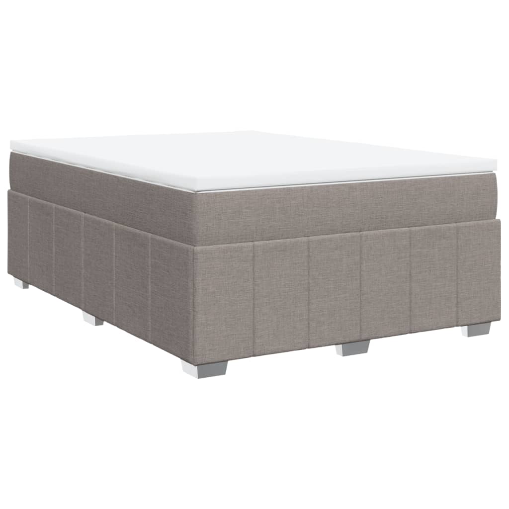vidaXL Κρεβάτι Boxspring με Στρώμα Taupe 140x190 εκ. Υφασμάτινο