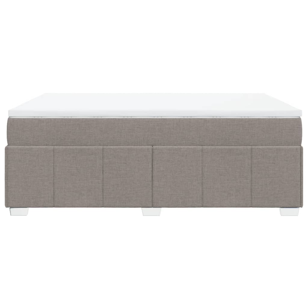 vidaXL Κρεβάτι Boxspring με Στρώμα Taupe 140x190 εκ. Υφασμάτινο
