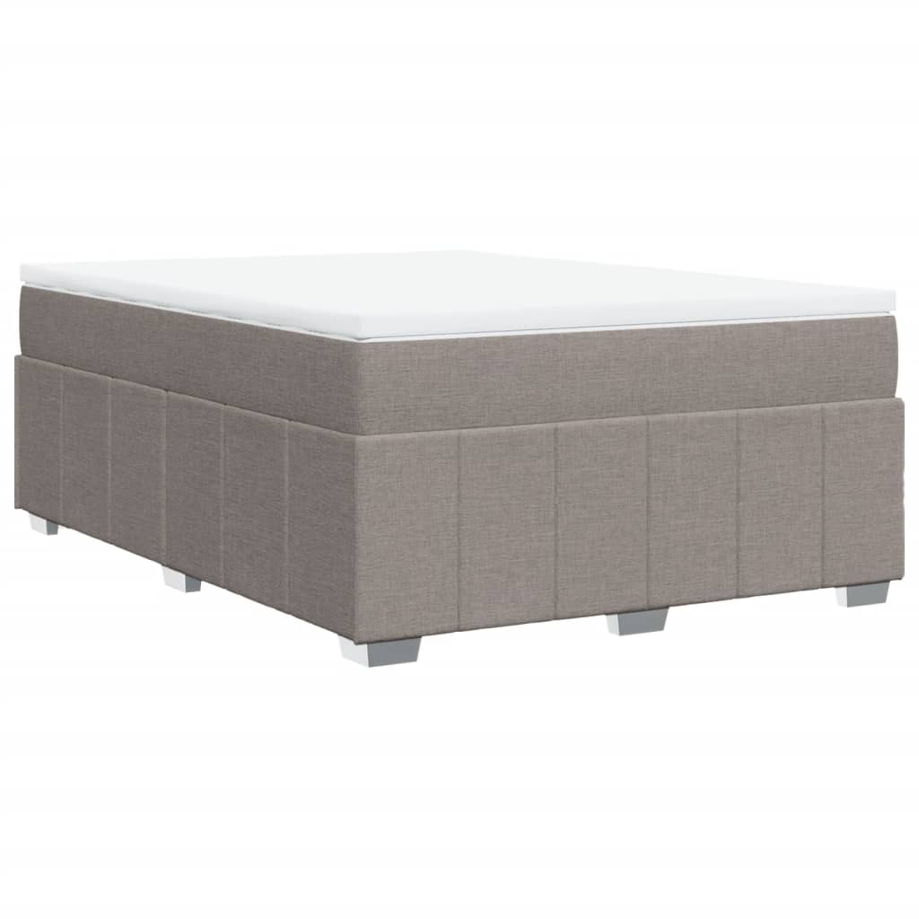 vidaXL Κρεβάτι Boxspring με Στρώμα Taupe 140x190 εκ. Υφασμάτινο