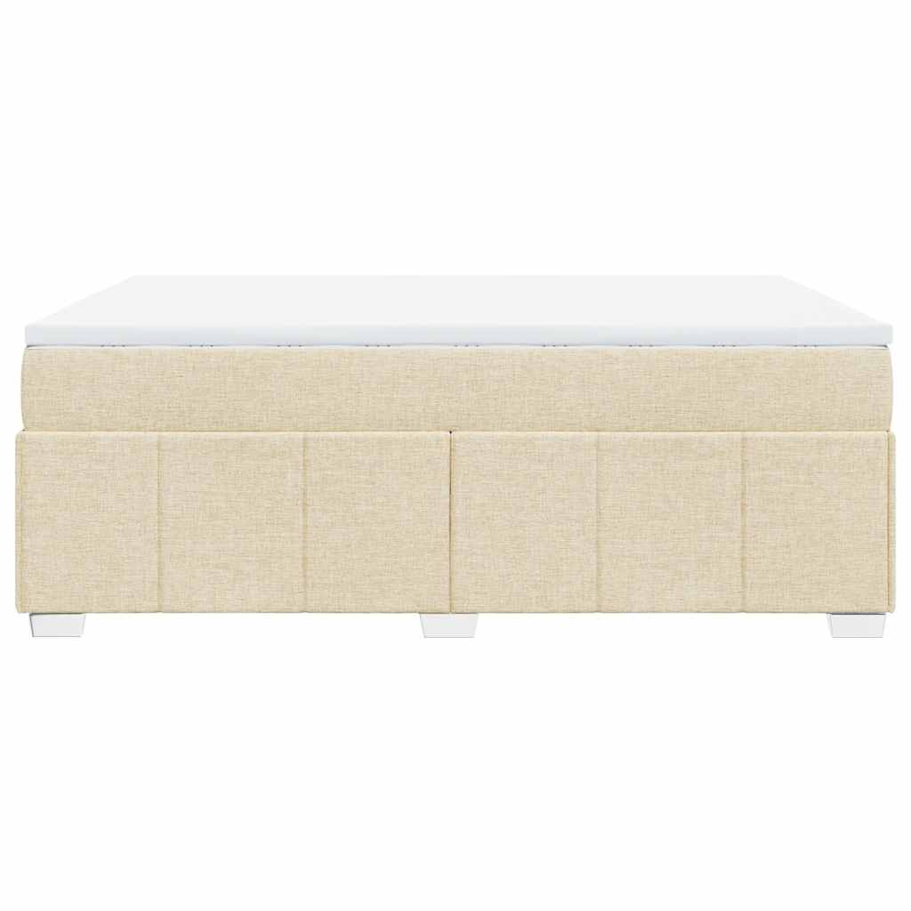 vidaXL Κρεβάτι Boxspring με Στρώμα Κρεμ 140x190 εκ. Υφασμάτινο