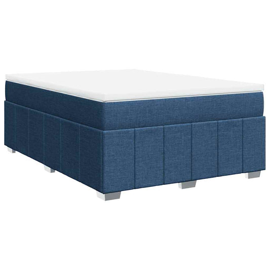 vidaXL Κρεβάτι Boxspring με Στρώμα Μπλε 140x190 εκ. Υφασμάτινο