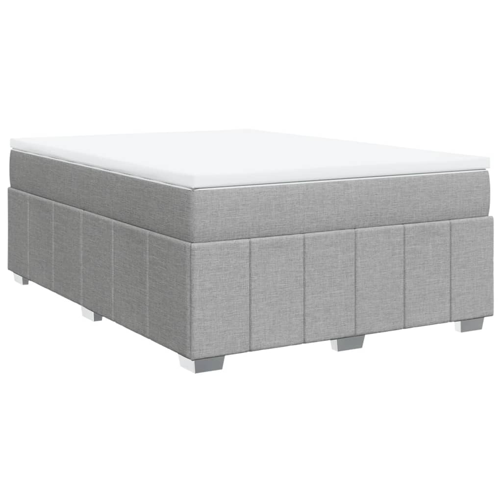 vidaXL Κρεβάτι Boxspring με Στρώμα Ανοιχτό Γκρι 140x200 εκ. Υφασμάτινο