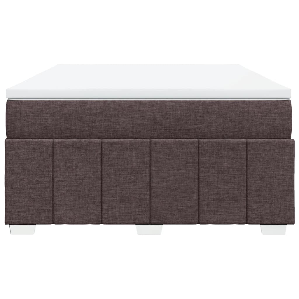 vidaXL Κρεβάτι Boxspring με Στρώμα Σκούρο Καφέ 140x200 εκ Υφασμάτινο