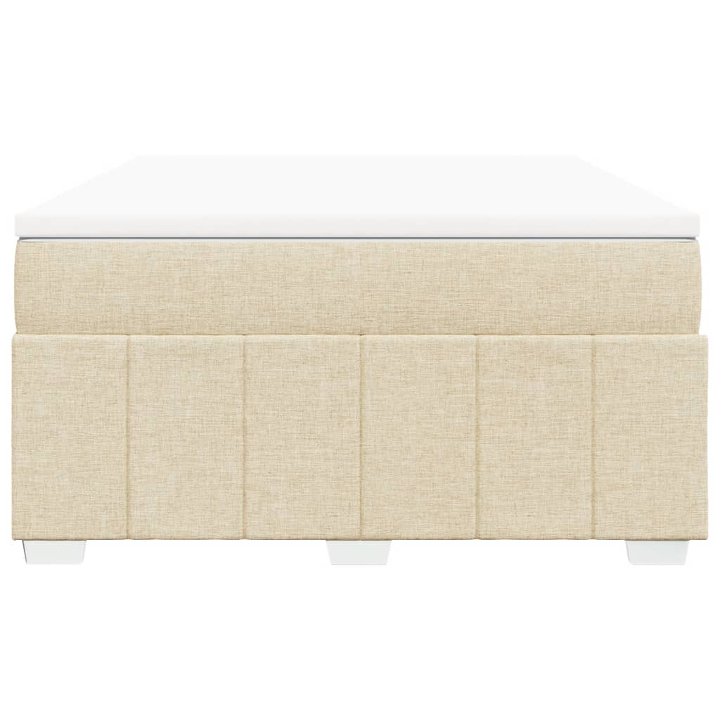 vidaXL Κρεβάτι Boxspring με Στρώμα Κρεμ 140x200 εκ. Υφασμάτινο