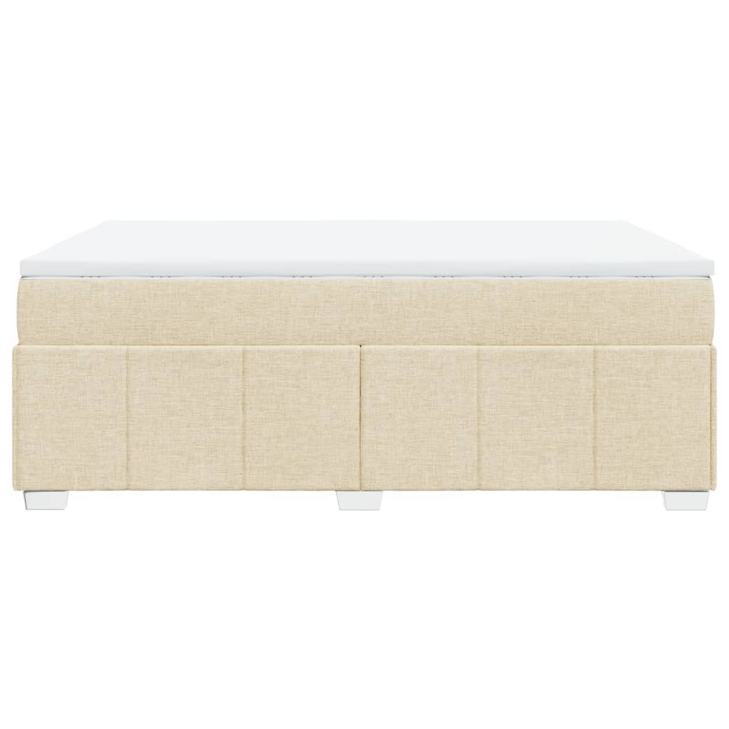 vidaXL Κρεβάτι Boxspring με Στρώμα Κρεμ 140x200 εκ. Υφασμάτινο