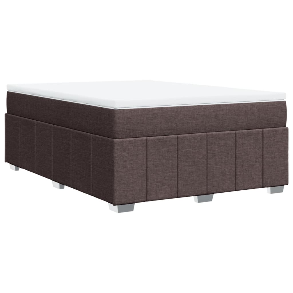 vidaXL Κρεβάτι Boxspring με Στρώμα Σκούρο Καφέ 160x200 εκ Υφασμάτινο