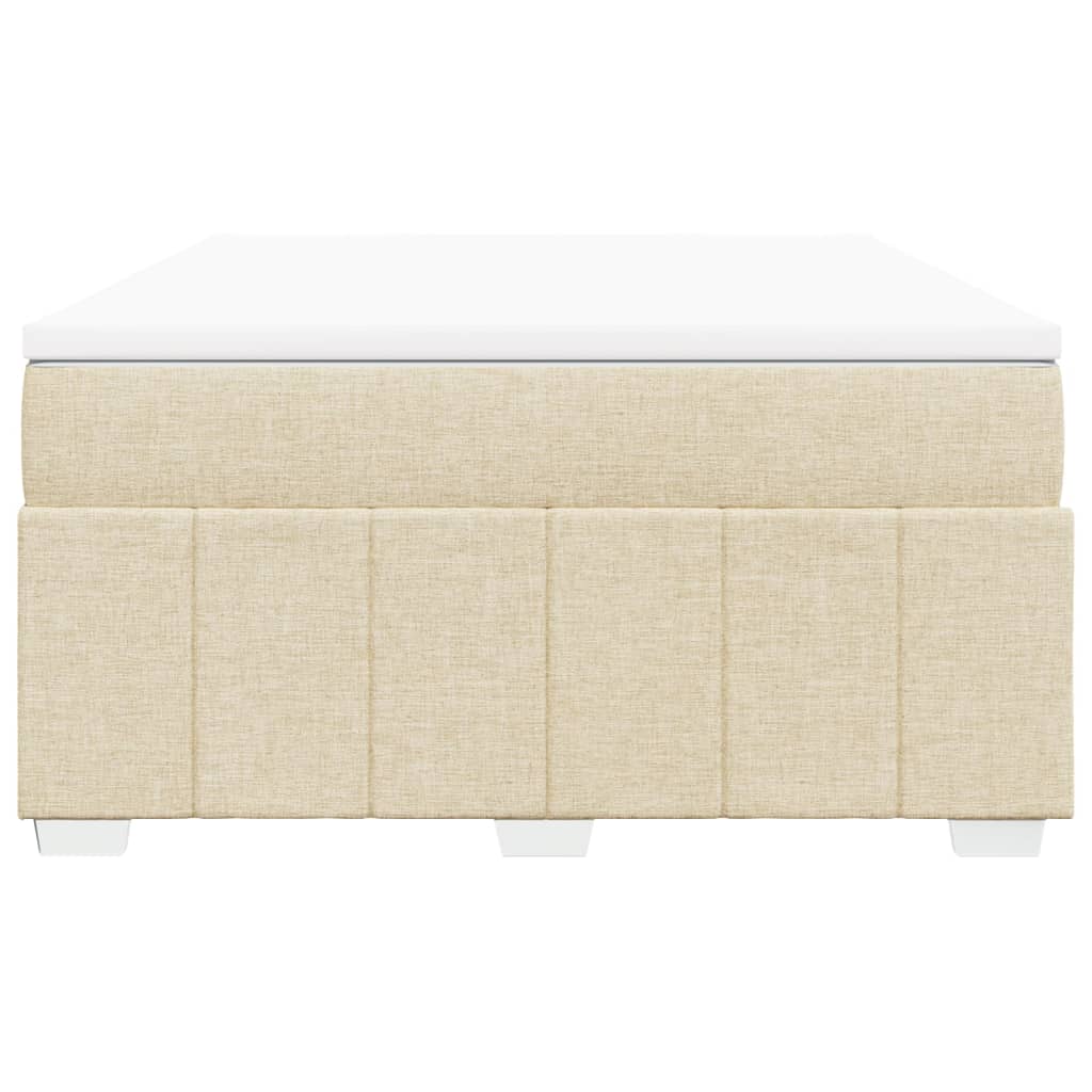 vidaXL Κρεβάτι Boxspring με Στρώμα Κρεμ 160x200 εκ. Υφασμάτινο