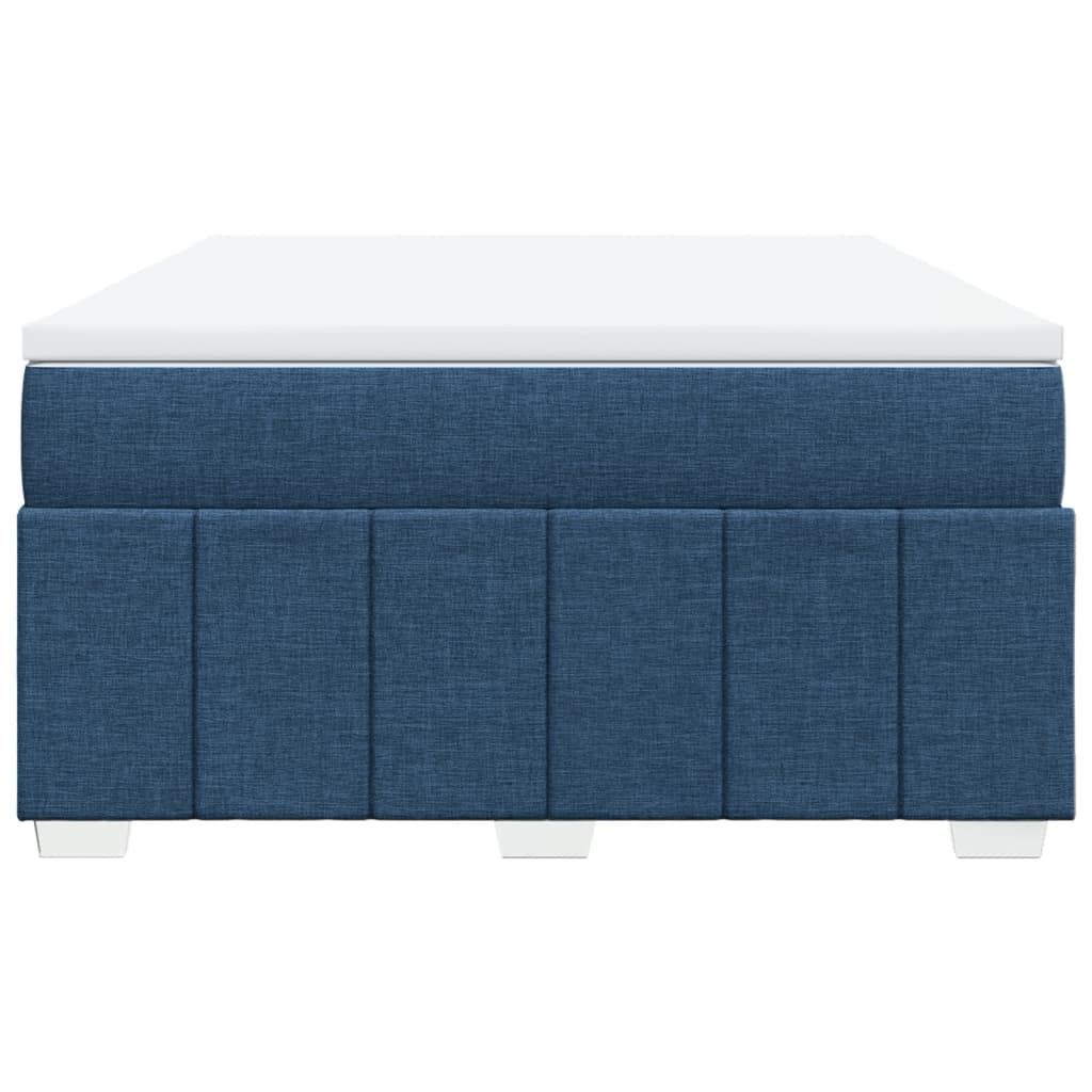vidaXL Κρεβάτι Boxspring με Στρώμα Μπλε 160x200 εκ. Υφασμάτινο