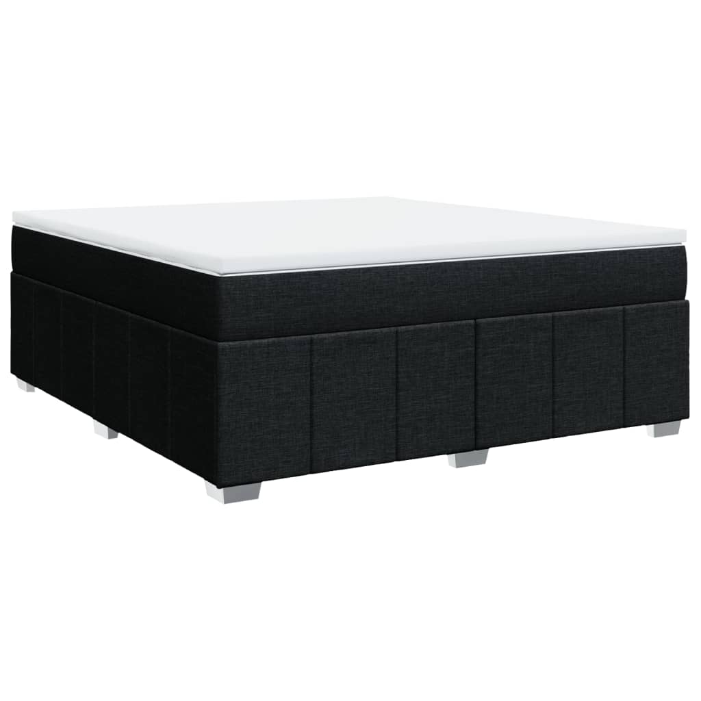 vidaXL Κρεβάτι Boxspring με Στρώμα Μαύρο 180x200 εκ. Υφασμάτινο