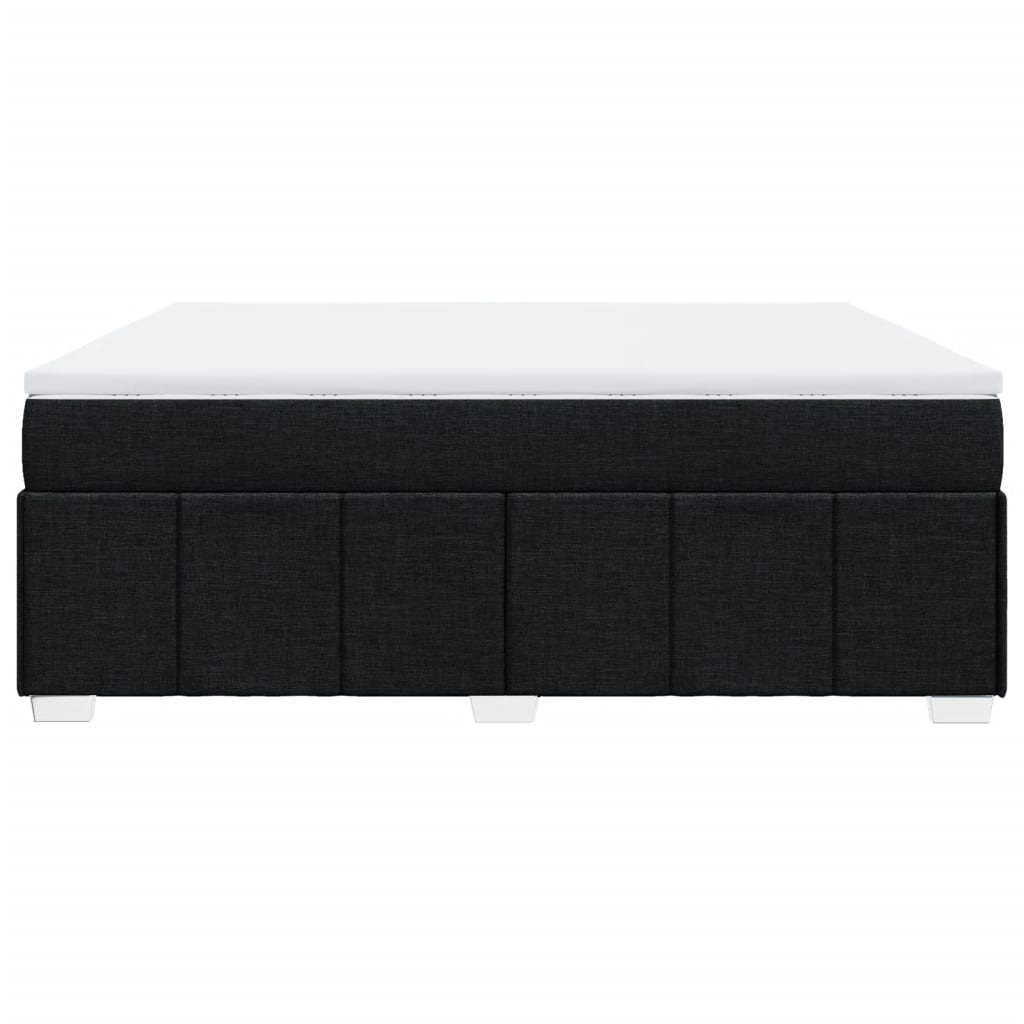 vidaXL Κρεβάτι Boxspring με Στρώμα Μαύρο 180x200 εκ. Υφασμάτινο