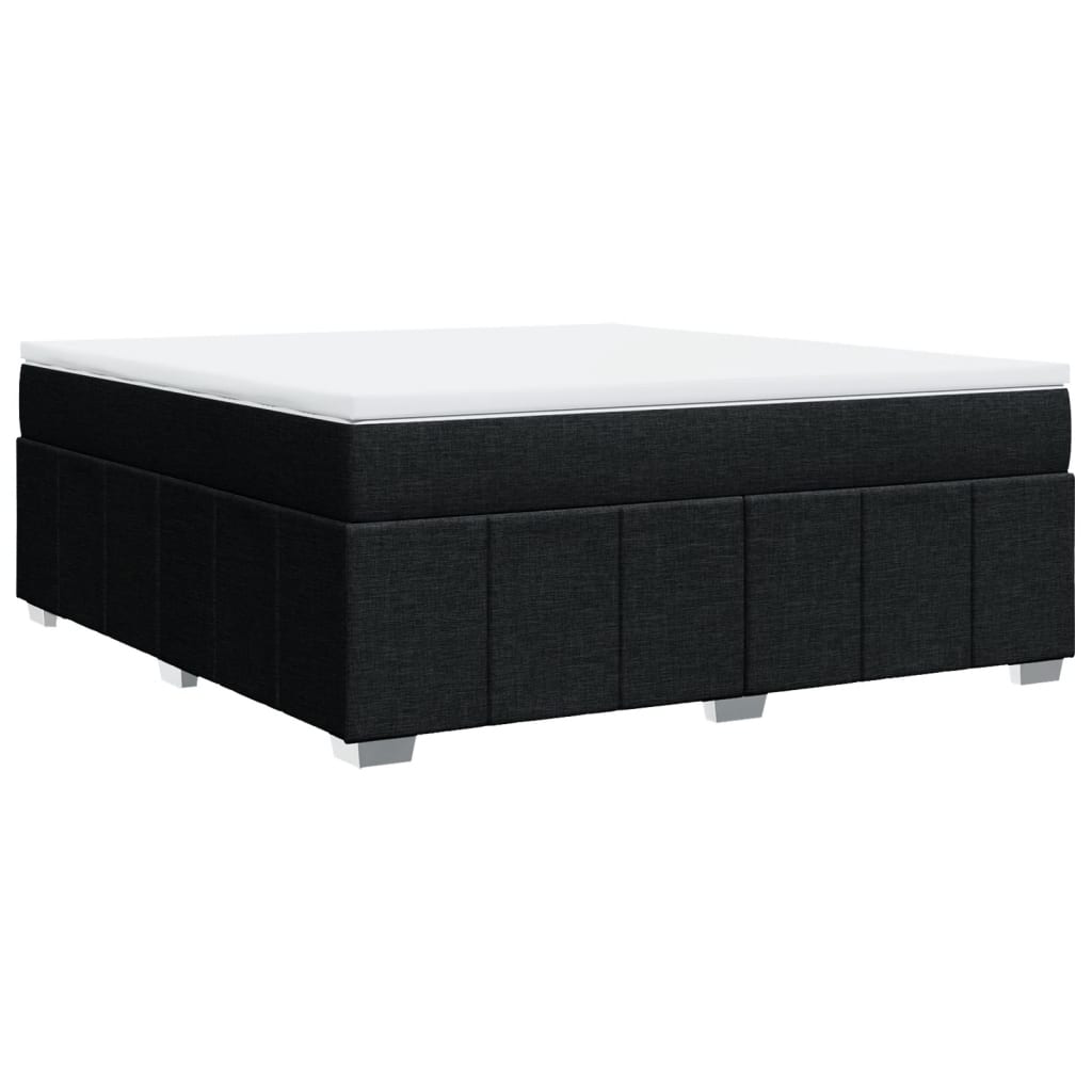 vidaXL Κρεβάτι Boxspring με Στρώμα Μαύρο 180x200 εκ. Υφασμάτινο