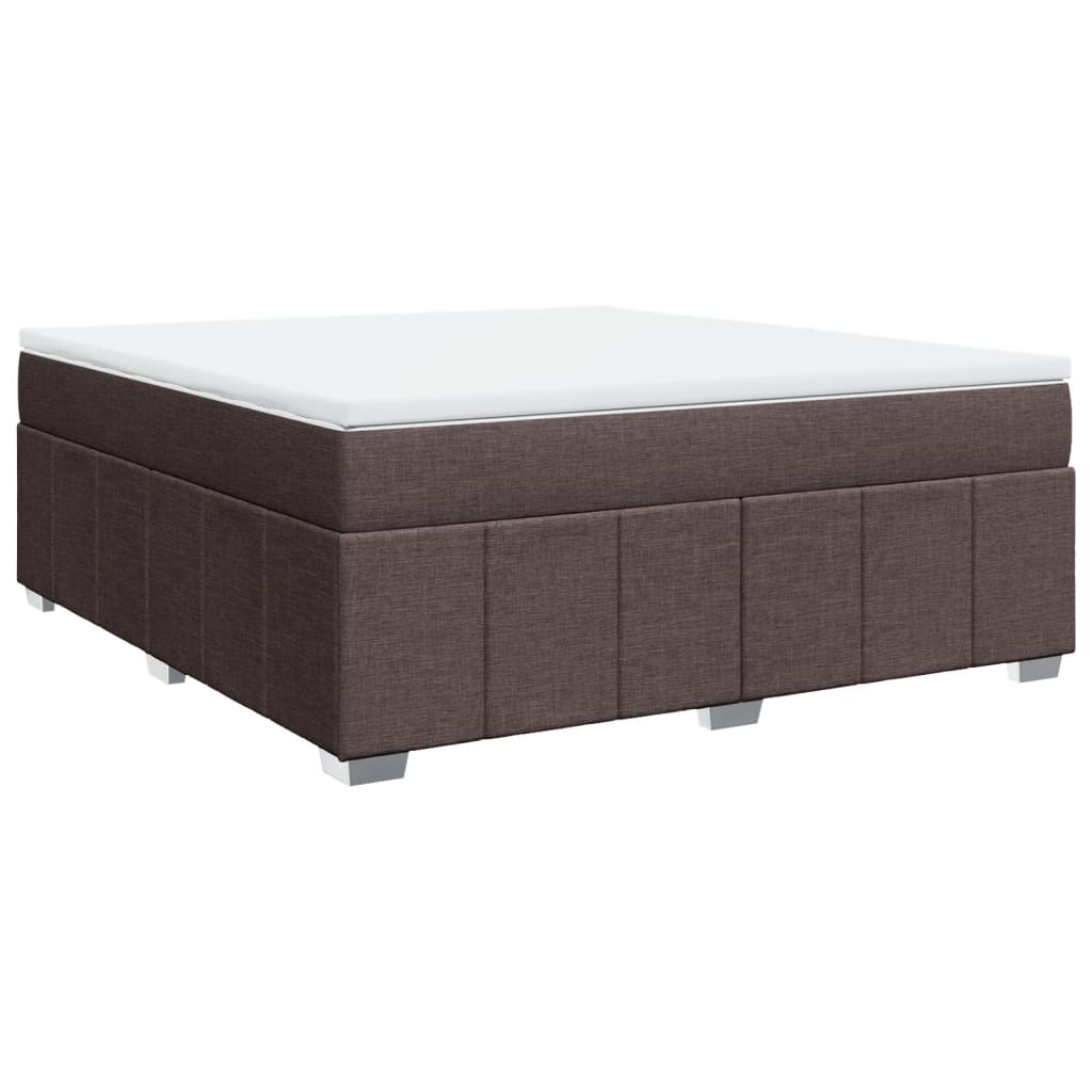 vidaXL Κρεβάτι Boxspring με Στρώμα Σκούρο Καφέ 180x200 εκ Υφασμάτινο
