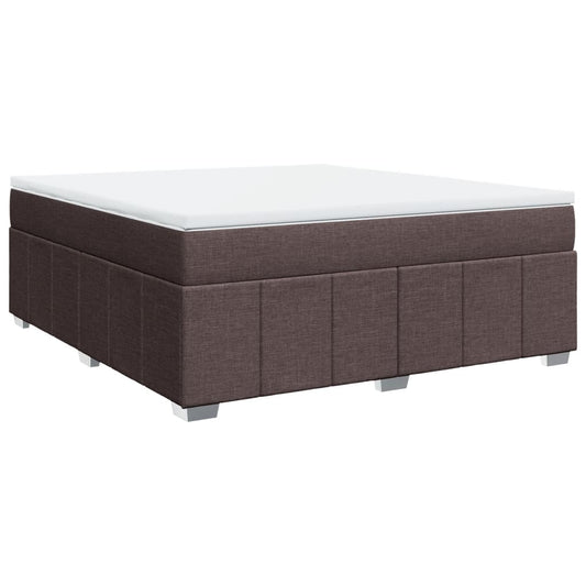 vidaXL Κρεβάτι Boxspring με Στρώμα Σκούρο Καφέ 180x200 εκ Υφασμάτινο