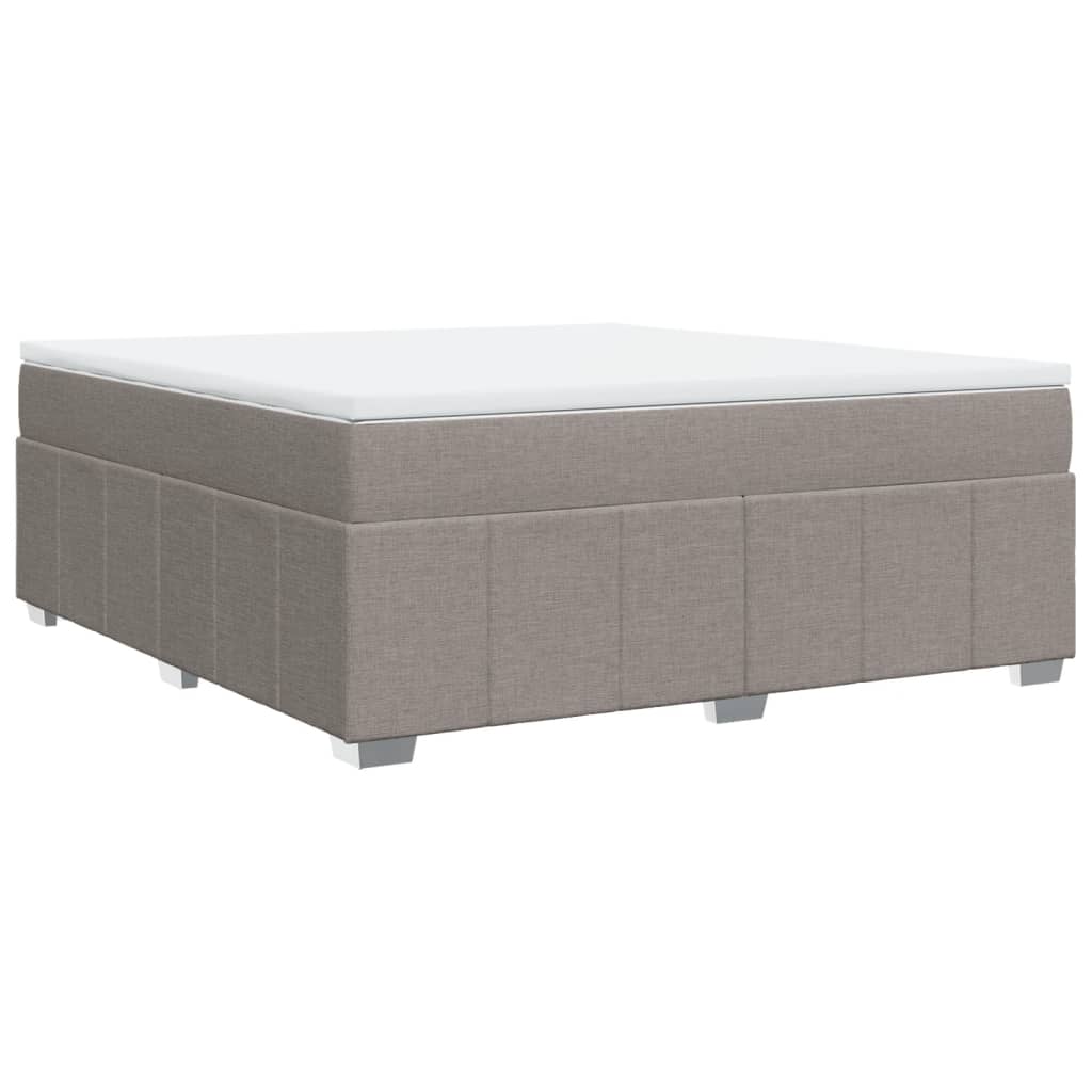 vidaXL Κρεβάτι Boxspring με Στρώμα Taupe 180x200 εκ. Υφασμάτινο