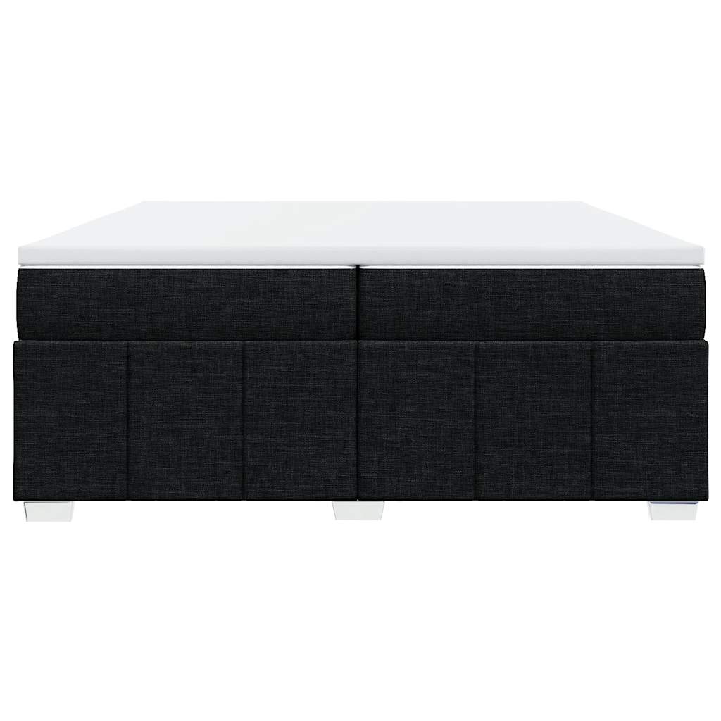 vidaXL Κρεβάτι Boxspring με Στρώμα Μαύρο 200x200 εκ. Υφασμάτινο