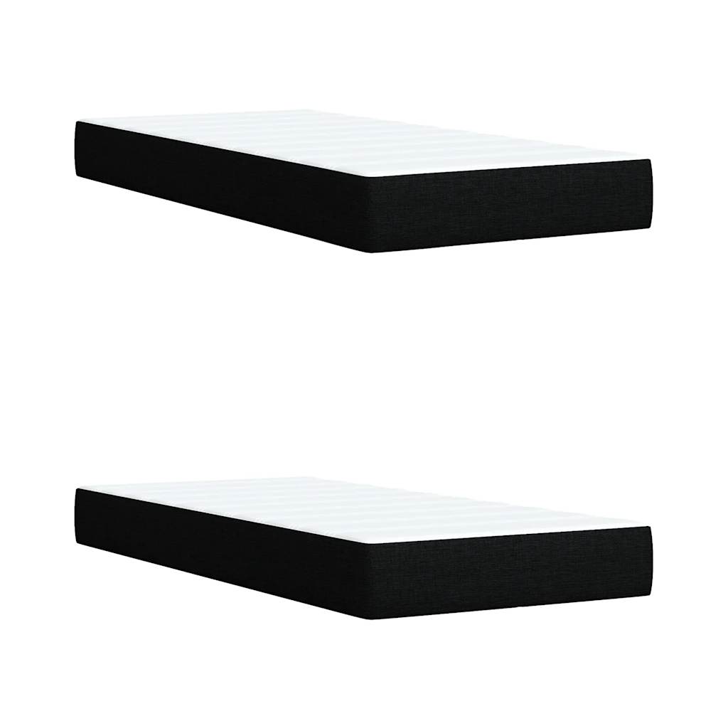 vidaXL Κρεβάτι Boxspring με Στρώμα Μαύρο 200x200 εκ. Υφασμάτινο