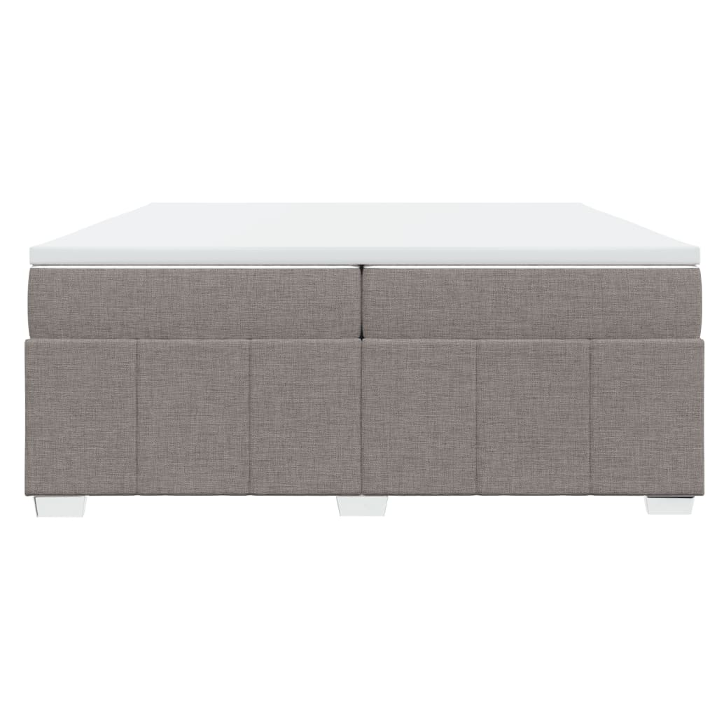 vidaXL Κρεβάτι Boxspring με Στρώμα Taupe 200x200 εκ. Υφασμάτινο