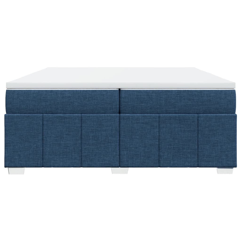 vidaXL Κρεβάτι Boxspring με Στρώμα Μπλε 200x200 εκ. Υφασμάτινο