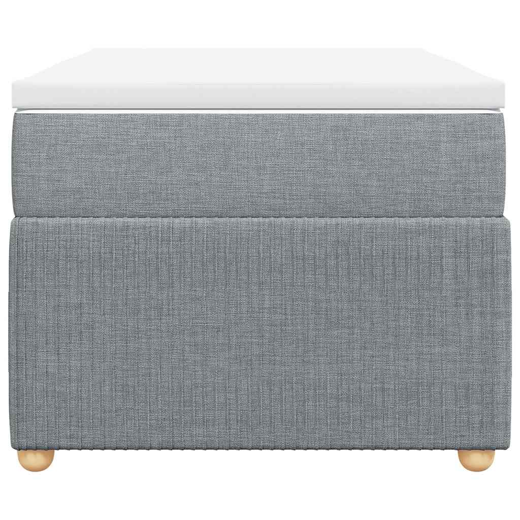 vidaXL Κρεβάτι Boxspring με Στρώμα Ανοιχτό Γκρι 80x200 εκ. Υφασμάτινο