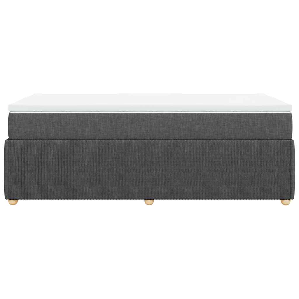 vidaXL Κρεβάτι Boxspring με Στρώμα Σκούρο Γκρι 80x200 εκ. Υφασμάτινο