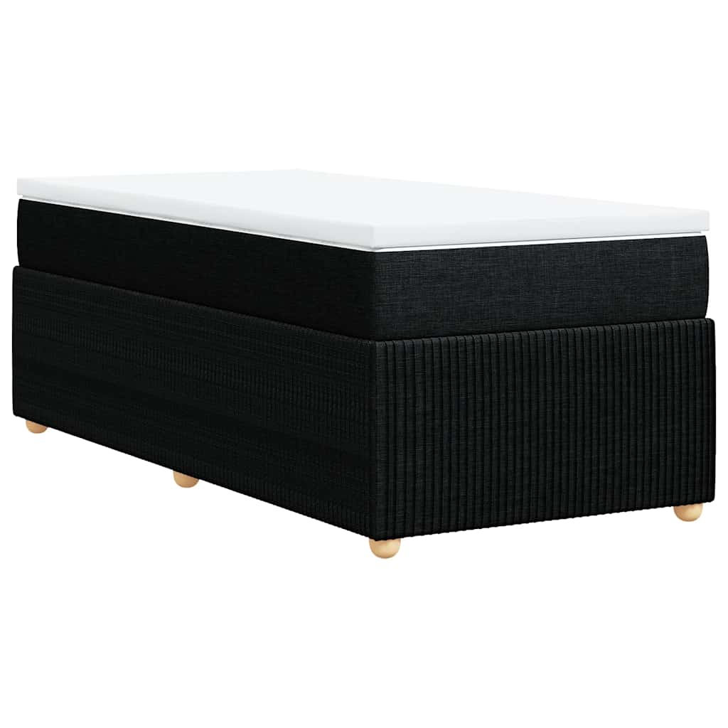 vidaXL Κρεβάτι Boxspring με Στρώμα Μαύρο 80 x 200 εκ. Υφασμάτινο