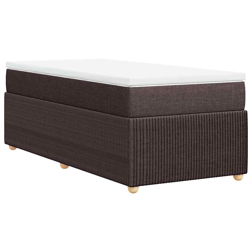 vidaXL Κρεβάτι Boxspring με Στρώμα Σκούρο Καφέ 80x200 εκ. Υφασμάτινο