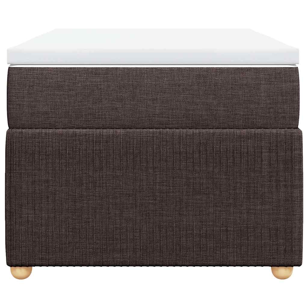vidaXL Κρεβάτι Boxspring με Στρώμα Σκούρο Καφέ 90x190 εκ. Υφασμάτινο