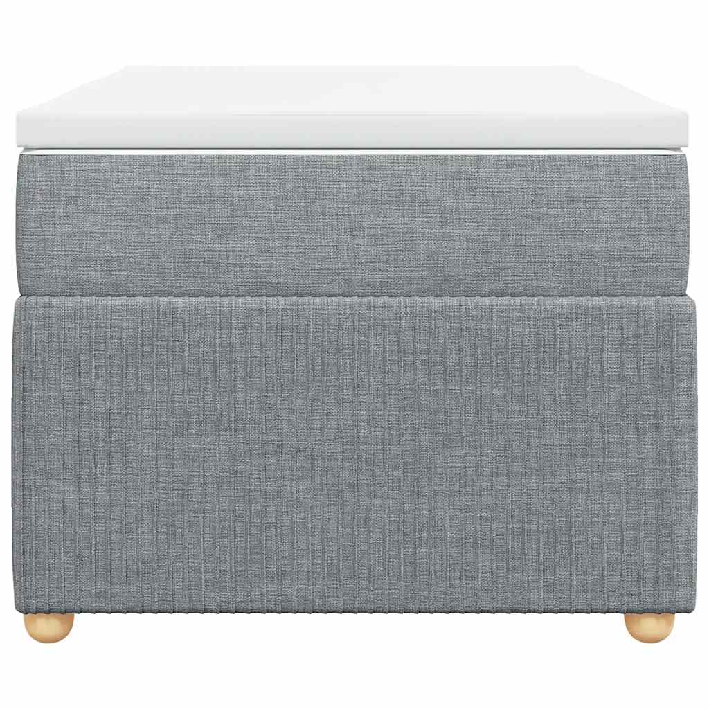 vidaXL Κρεβάτι Boxspring με Στρώμα Ανοιχτό Γκρι 90x200 εκ. Υφασμάτινο